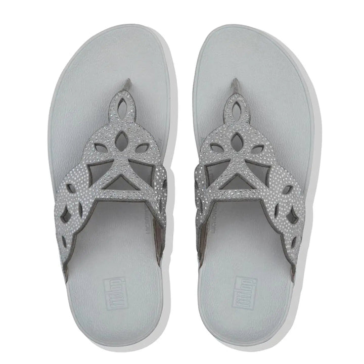 Thong sandals with rhinestones